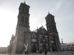 Cathedral of Puebla located at the historic center of Puebla de los Ángeles, Mexico.