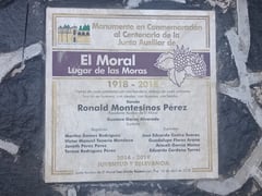 Placa en Junta Auxiliar El Moral en San Martín Texmelucan, Puebla