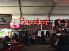 Tacos Árabes stand at the eating area of the Puebla Fair 2017.
